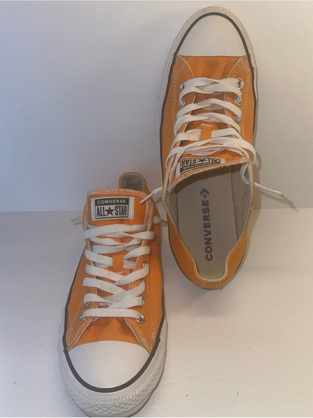Converse Chuck Taylor All Star Orange Canvas Sneakers Men 9 Women 11 - Picture 2 of 15